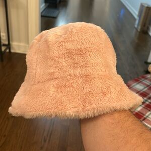 Pink Faux Fur Y2K Fuzzy Bucket Hat